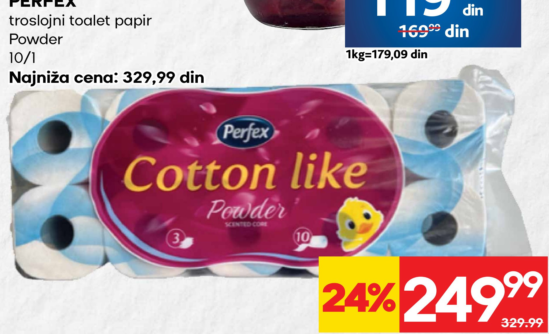 PERFEX troslojni toalet papir Powder