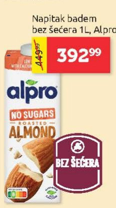 Napitak badem bez šećera 1L, Alpro