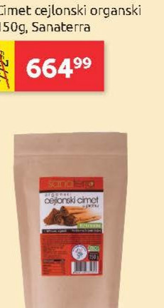 Cimet cejlonski organski 150g, Santerra