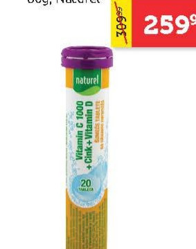 Tablete šumeće vitamin C, cink vitamin D, sa zaslađivačem 80g, Naturel