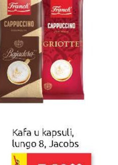 Kafa instant cappuccino 18.5g, bajadera, griotte, Franck