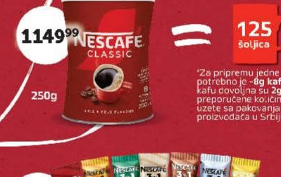 Nescafe Classic 125 kašičica