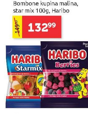 Bombone kupina malina, star mix 100g, Haribo