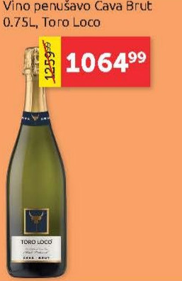 Vino penušavo Cava Brut 0.75L, Tero Loco