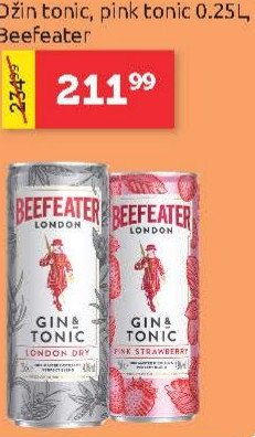 Džin tonic, pink tonic 0.2SL, Beefeater