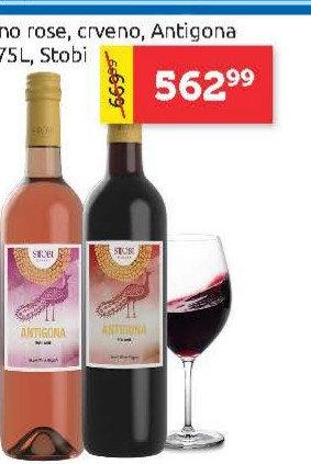Vino rose, crveno, Antigona 0.75L, Stobi