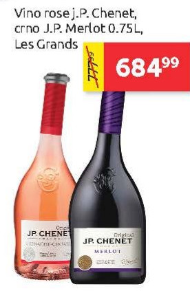 Vino rose J.P. Chenet, crno J.P. Merlot 0.75L, Les Grands