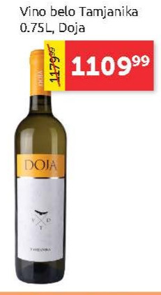Vino belo Tamjanika 0.75L, Doja