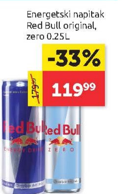Energetski napitak Red Bull original, zero 0.25L