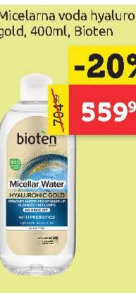 Micelarna voda hyaluronic gold, 400ml, Bioten