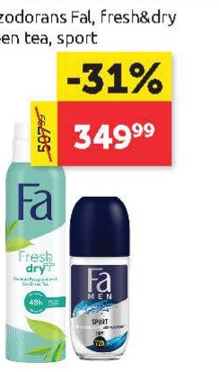 Dezodorans Fa, fresh&dry green tea, sport