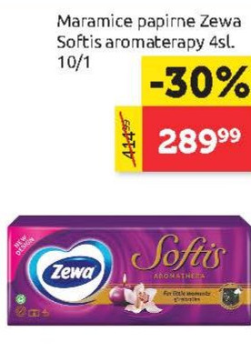 Maramice papirne Zewa Softis aromaterapija 4st, 10/1