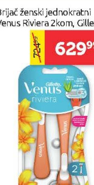 Brijač ženski jednokratni Venus Riviera 2kom, Gillette