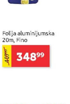 Folija aluminijumska 20m, Fino