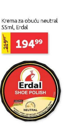 Krema za obuću neutral 55ml, Erdal