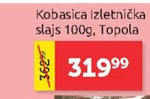 Kobasica izletnicka slajs 100g, Topola