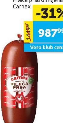 Pileća prsa dimljena/kg, Carnex