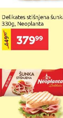 Delicates stišnjena šunka 330g, Neoplanta