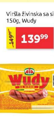Viršla žvavska sa sirom 150g, Wudy