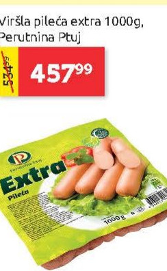 Viršla pileća extra 1000g, Perutina Ptuj