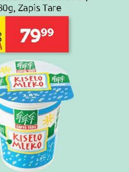 Kiselo mleko 2.8%, 380g, Zapis Tare