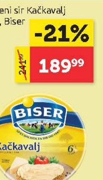 Topljeni sir Kačkavalj 140g, Biser