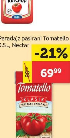 Paradajz pasirani Tomatello 0.5L, Nectar