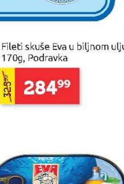 Fileti skuše Eva u biljnom ulju 170g, Podravka