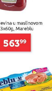 Tunjevina u maslinovom ulju 3x60g, Mareblu