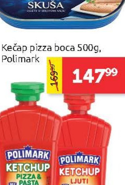 Kečap pizza boca 500g, Polimark