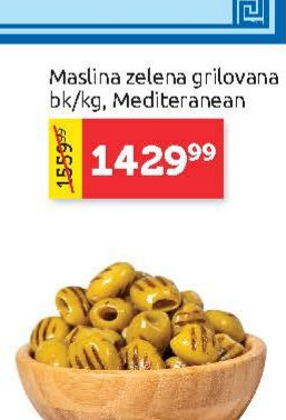 Maslina zelena krtovana bk/kg, Mediterranean