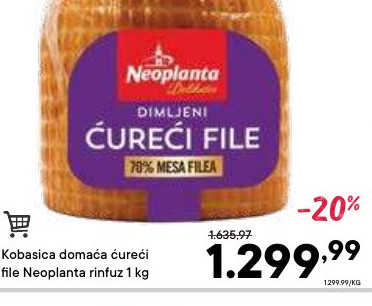 Kobasica domaći čureći file Neoplanta rinfuz 1 kg