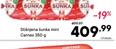 Stiješnjena šunka mini Carnex 350 g