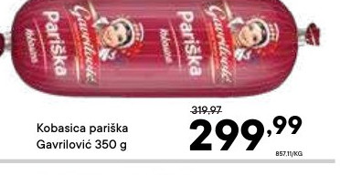 Kobasica parilica Gavrilović 350 g
