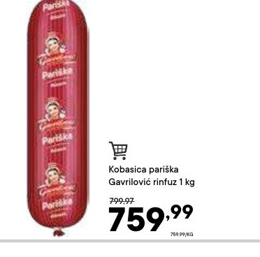 Kobasica parilica Gavrilović rinfuz 1 kg