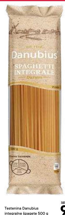 Testenina Danubius integralne špagete 500 g