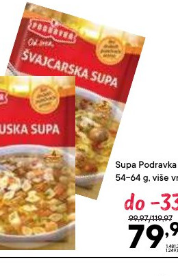 Supa Podravka 54-64 g, više vrsta