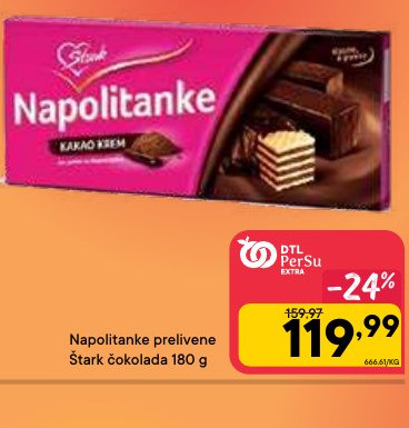 Napolitanke preliveni Štark čokolada 180 g