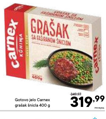 Gotovo jelo Carnex grašak sa fažolanom šniclom 400 g