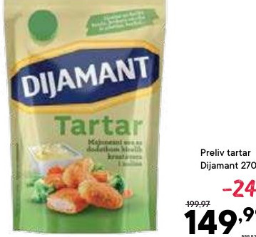 Preliv tartar Dijamant 270 g