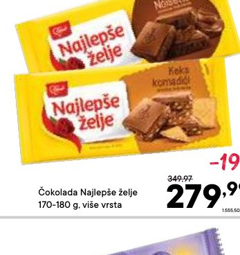 Čokolada Najlepše želje 170-180 g. više vrsta