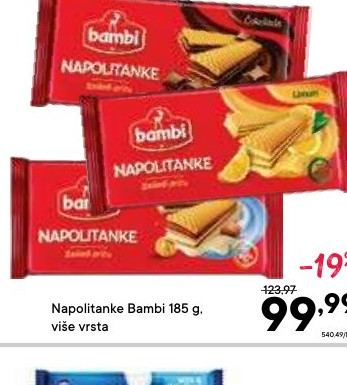 Napolitanke Bambi 185 g. više vrsta
