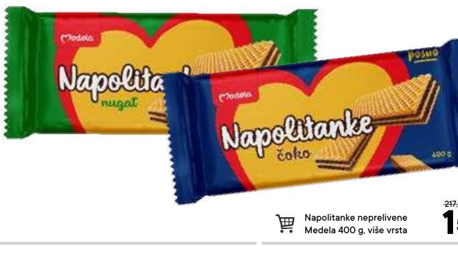 Napolitanke napriljene Medela 400 g, više vrsta