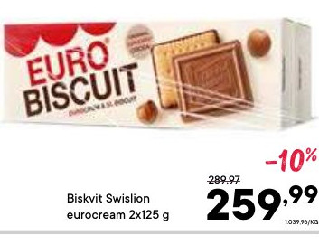 Biskvit Swisson eurocream 2x125 g