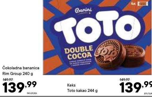 Keks Toto kakao 244 g