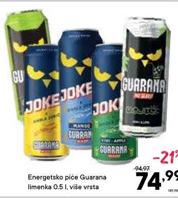 Energetsko piće Guarana limenka 0.5 l i više vrsta