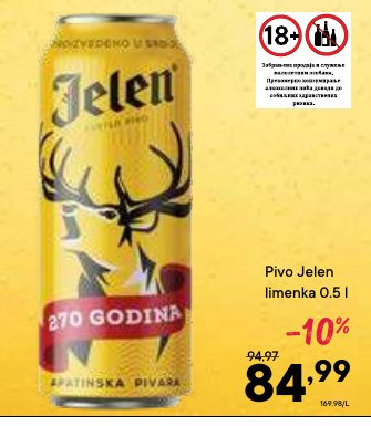 Pivo Jelen limenka 0.5 l