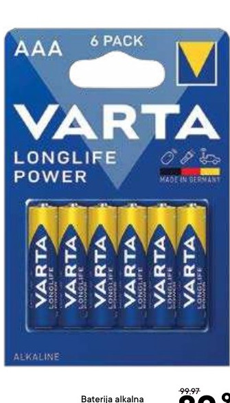 Baterija alkalna LongLife, više vrsta