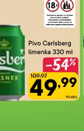 Pivo Carlsberg limenka 330 ml