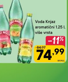 Voda Knjaz aromatičena 1.25 l, više vrsta